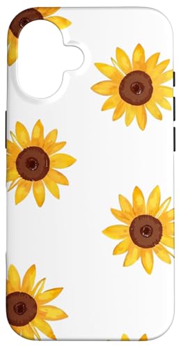 Sonnenblumen-Design, weich, Aquarell, Boho-Stil auf Weiß Hülle für iPhone 16 Sonnenblumen-Design, weich, Aquarell, Boho-Stil auf Weiß Hülle für iPhone 16 von Better You Tees Etc.