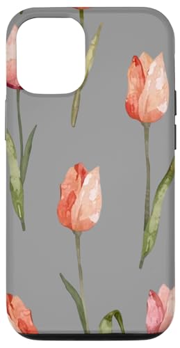Tulpen Design Soft Aquarell Boho Stil auf Grau Hülle für iPhone 12/12 Pro Tulpen Design Soft Aquarell Boho Stil auf Grau Hülle für iPhone 12/12 Pro von Better You Tees Etc.