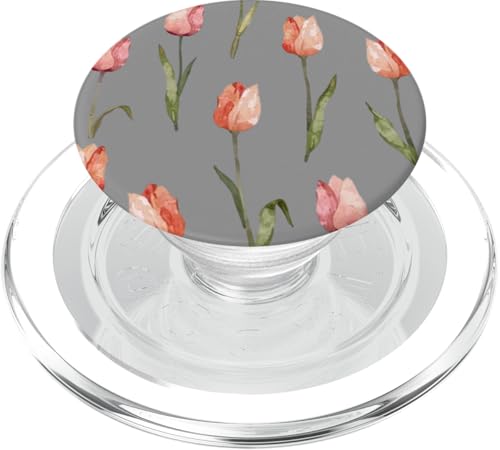 Tulpen Design Soft Aquarell Boho Stil auf Grau PopSockets PopGrip für MagSafe Tulpen Design Soft Aquarell Boho Stil auf Grau PopSockets PopGrip für MagSafe von Better You Tees Etc.