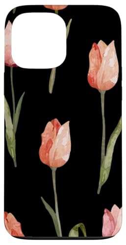 Tulpen Design Soft Watercolor Boho Style on Black Hülle für iPhone 13 Pro Max Tulpen Design Soft Watercolor Boho Style on Black Hülle für iPhone 13 Pro Max von Better You Tees Etc.
