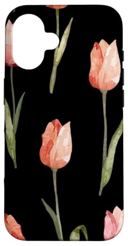 Tulpen Design Soft Watercolor Boho Style on Black Hülle für iPhone 16 Tulpen Design Soft Watercolor Boho Style on Black Hülle für iPhone 16 von Better You Tees Etc.