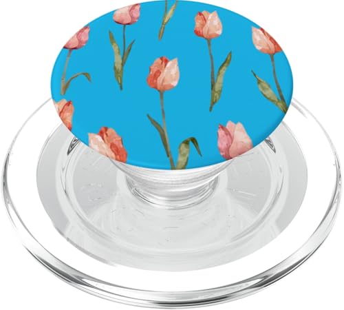 Tulpen Design Soft Watercolor Boho Style on Light Blue PopSockets PopGrip für MagSafe Tulpen Design Soft Watercolor Boho Style on Light Blue PopSockets PopGrip für MagSafe von Better You Tees Etc.