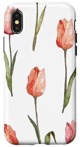 Tulpen Design Soft Watercolor Boho Style on White Hülle für iPhone X/XS Tulpen Design Soft Watercolor Boho Style on White Hülle für iPhone X/XS von Better You Tees Etc.