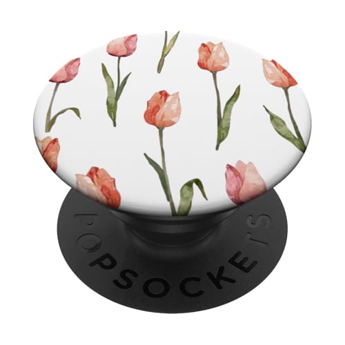 Tulpen Design Soft Watercolor Boho Style on White PopSockets Klebender PopGrip Tulpen Design Soft Watercolor Boho Style on White PopSockets Klebender PopGrip von Better You Tees Etc.