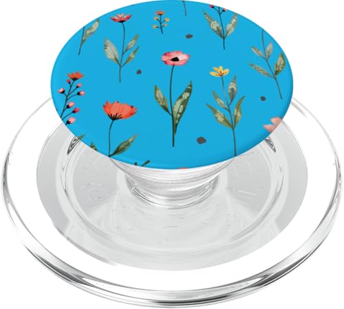 Wildblumen-Design, weich, Aquarell, Boho-Stil, Blumenmuster auf Blau PopSockets PopGrip für MagSafe Wildblumen-Design, weich, Aquarell, Boho-Stil, Blumenmuster auf Blau PopSockets PopGrip für MagSafe von Better You Tees Etc.