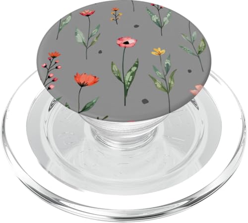 Wildblumen-Design, weich, Aquarell, Boho-Stil, Blumenmuster auf Grau PopSockets PopGrip für MagSafe Wildblumen-Design, weich, Aquarell, Boho-Stil, Blumenmuster auf Grau PopSockets PopGrip für MagSafe von Better You Tees Etc.