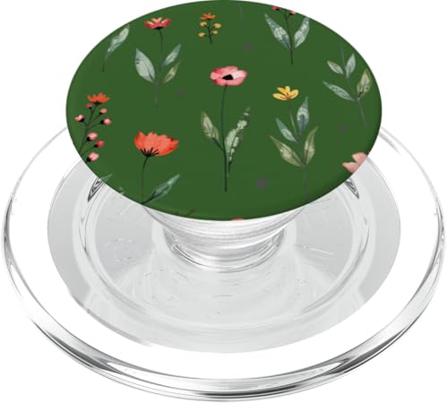 Wildblumen-Design, weich, Aquarell, Boho-Stil, Blumenmuster auf Grün PopSockets PopGrip für MagSafe Wildblumen-Design, weich, Aquarell, Boho-Stil, Blumenmuster auf Grün PopSockets PopGrip für MagSafe von Better You Tees Etc.