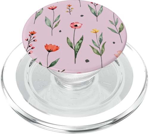 Wildblumen-Design, weich, Aquarell, Boho-Stil, Blumenmuster auf Rosa PopSockets PopGrip für MagSafe Wildblumen-Design, weich, Aquarell, Boho-Stil, Blumenmuster auf Rosa PopSockets PopGrip für MagSafe von Better You Tees Etc.