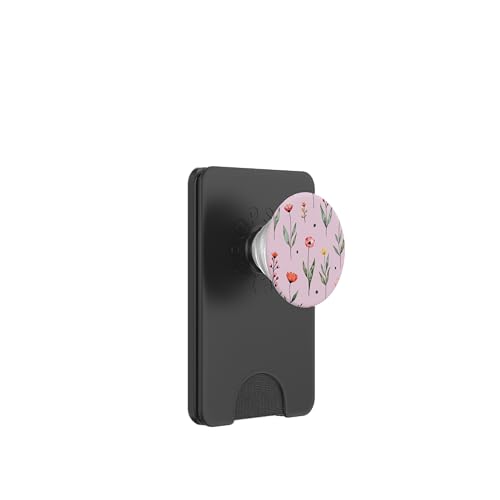Wildblumen-Design, weich, Aquarell, Boho-Stil, Blumenmuster auf Rosa PopSockets PopWallet für MagSafe Wildblumen-Design, weich, Aquarell, Boho-Stil, Blumenmuster auf Rosa PopSockets PopWallet für MagSafe von Better You Tees Etc.