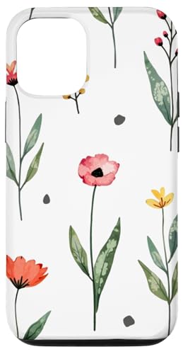 Wildblumen-Design, weich, Aquarell, Boho-Stil, Blumenmuster auf Weiß Hülle für iPhone 12/12 Pro Wildblumen-Design, weich, Aquarell, Boho-Stil, Blumenmuster auf Weiß Hülle für iPhone 12/12 Pro von Better You Tees Etc.