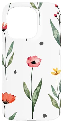 Wildblumen-Design, weich, Aquarell, Boho-Stil, Blumenmuster auf Weiß Hülle für iPhone 15 Pro Wildblumen-Design, weich, Aquarell, Boho-Stil, Blumenmuster auf Weiß Hülle für iPhone 15 Pro von Better You Tees Etc.