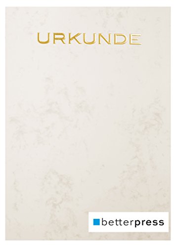 Urkunden Vordrucke Marmor geprägt Reliefprägung 200 g/m² din a4 10 Stück warm grau Betterpress (Gold) von Betterpress GmbH