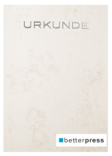 Urkunden Vordrucke Marmor geprägt Reliefprägung 200 g/m² din a4 10 Stück warm grau Betterpress (Silber) von Betterpress GmbH