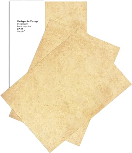 Betterpress® 25 Blatt DIN A4 120 g/m² Gastropapier Briefpapier Vintagepapier, Vintage Altes Papier Speisekartenpapier beidseitig… von Betterpress