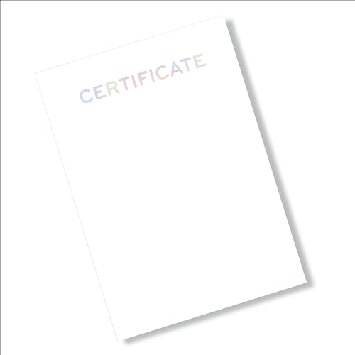 Betterpress 10 Blatt DIN A4, 150 g/m² Vordrucke Certificate ideal für Zeugnis Zertifikat Urkunde Auszeichnung silber geprägt Druckerpapier Karton Garantie, weiß von Betterpress