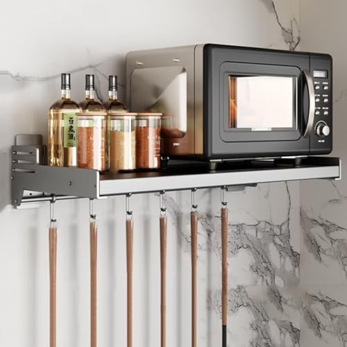 Edelstahl Mikrowelle Regal Küche Mikrowellenhalterung Wand Mikrowelle Backofen Wandhalterungen Regal mit 6 Halterung, Wand-befestigte Küche Regal, 55x37x11.5cm Edelstahl Mikrowelle Regal Küche Mikrowellenhalterung Wand Mikrowelle Backofen Wandhalterungen Regal mit 6 Halterung, Wand-befestigte Küche Regal, 55x37x11.5cm von Bettschlange