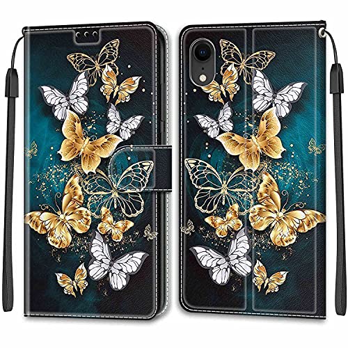 Betunistoy Handyhülle für iPhone XR Hülle, Standfunktion Kartenfach Wallet Premium Leder Schutzhülle iPhone XR Flip Case Cover Stoßfeste Klapphülle von Betunistoy