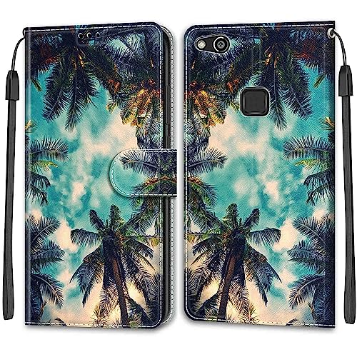 Handyhülle für Huawei P10 Lite Hülle, Standfunktion Kartenfach Wallet Premium Leder Schutzhülle Huawei P10 Lite Flip Case Cover Stoßfeste Klapphülle von Betunistoy