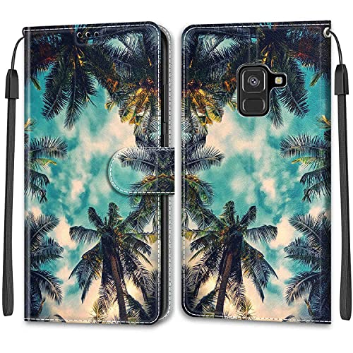 Handyhülle für Samsung Galaxy A8 2018 Hülle, Standfunktion Kartenfach Wallet Premium Leder Schutzhülle Samsung A8 2018 Flip Case Cover Stoßfeste Klapphülle von Betunistoy