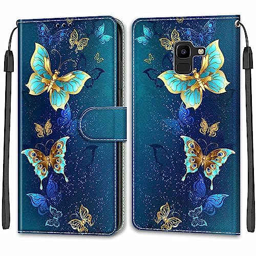 Handyhülle für Samsung Galaxy J6 2018 Hülle, Standfunktion Kartenfach Wallet Premium Leder Schutzhülle Samsung Galaxy J6 Flip Case Cover Stoßfeste Klapphülle von Betunistoy