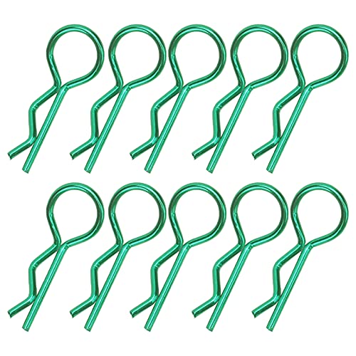 10pcs RC -Karosserieklammern für 1/5 1/6 1/8 1/10 RC -Auto, R -Formmetallkörperklammern RC -Autschalenclip für Fernbedienungsauto -Schale ﻿ (Grün) von Beufee