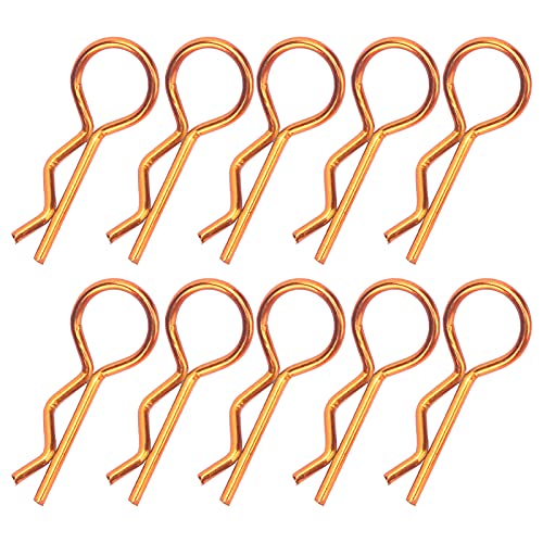 10pcs RC -Karosserieklammern für 1/5 1/6 1/8 1/10 RC -Auto, R -Formmetallkörperklammern RC -Autschalenclip für Fernbedienungsauto -Schale ﻿ (Kupfer) von Beufee