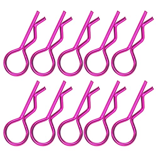 10pcs RC -Karosserieklammern für 1/5 1/6 1/8 1/10 RC -Auto, R -Formmetallkörperklammern RC -Autschalenclip für Fernbedienungsauto -Schale ﻿ (Lila) von Beufee