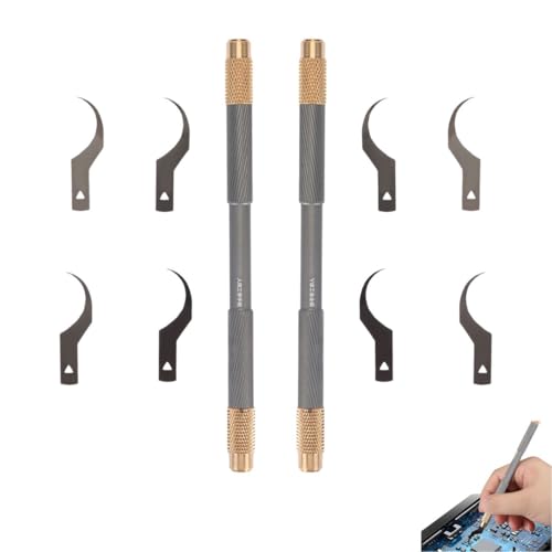 2 Set DeGumming -Messer -Set, 4 -in 1 Telefon Kleberentferner Messer Motherboard IC Chip Reparatur Decumming Spaten für die Reparatur von Mobiltelefonen (Grau b) von Beufee