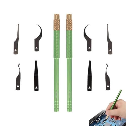 2 Set DeGumming -Messer -Set, 4 -in 1 Telefon Kleberentferner Messer Motherboard IC Chip Reparatur Decumming Spaten für die Reparatur von Mobiltelefonen (Grün a) von Beufee