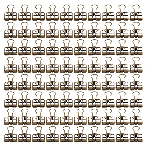 80pcs kleine Bindemittel Clips, 19mm Metall Hohlpapier Clips Mini -Bindemittel Klemmen mehrfarbiger langer Schwanzclip für Home Office School (Ancient bronze) von Beufee
