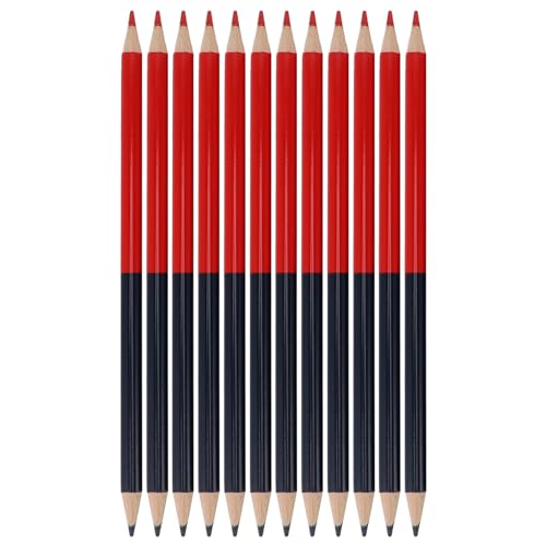 Beufee 12PCS Erasable Colored Pencils, Pre Sharpened Pencils Set Dual Ended Pencils for Writing Drawing and Checking (Red and Blue Pencils) von Beufee