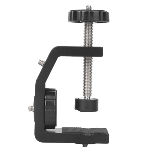 Beufee Universelle C-Klemme, Große, Schwarze C-Klemmhalterung aus Aluminiumlegierung, Feste Desktop-Halterung Kameratischhalterung Tischkamerahalterung Für Taschenlampen-Kamera-Stativ-Fotografie von Beufee