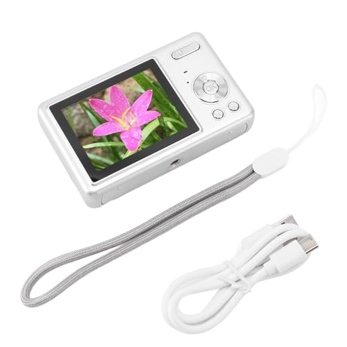 Digitalkamera, 12 MP 1080p 2.4in TFT -Bildschirm 16x Zoom Auto Focus Vlogging Camera Kompaktkamera für Kinder vlog (Silber) von Beufee