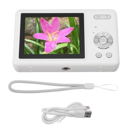 Digitalkamera, 12 MP 1080p 2.4in TFT -Bildschirm 16x Zoom Auto Focus Vlogging Camera Kompaktkamera für Kinder vlog (Weiß) von Beufee