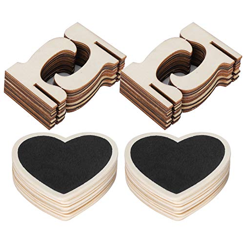 Mini-Kreidetafelschilder, 20 Stück herzförmige Kreidetafelschilder, Mini-Kreidetafel-Tischschild aus Holz für die Tischdekoration von Hochzeitsfeiern Mini-Kreidetafelschilder, 20 Stück herzförmige Kreidetafelschilder, Mini-Kreidetafel-Tischschild aus Holz für die Tischdekoration von Hochzeitsfeiern von Beufee
