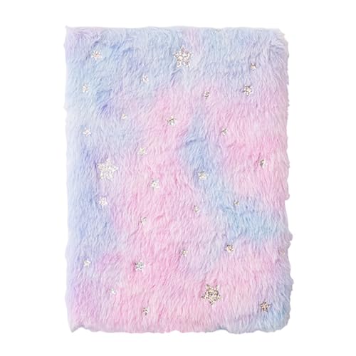 Plush Diary for Girls, Gradient Color 80 Pages Tie Dye Fuzzy Journal Secret Notebook Diary for Students Writing and Drawing (Star) von Beufee