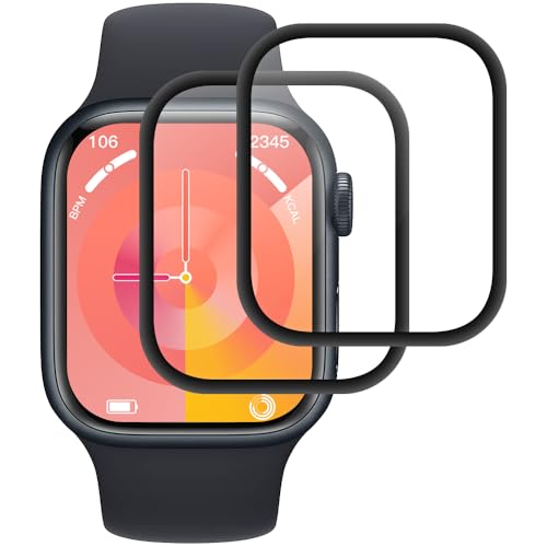 2 Stück Panzer Schutz Glas für Apple Watch Series 7/8/9 45mm, Panzer,[9H Härte][HD Klare][Blasenfrei][Anti-Kratzen] Schutzfolien von Beukei