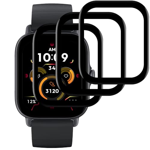 Beukei 3 Stück Panzer Schutz Glas für Amazfit GTS 3/ GTS 4, Handy Folie Film,[9H Härte][HD Klare][Blasenfrei][Anti-Kratzen] panzerglas schutzfolie von Beukei