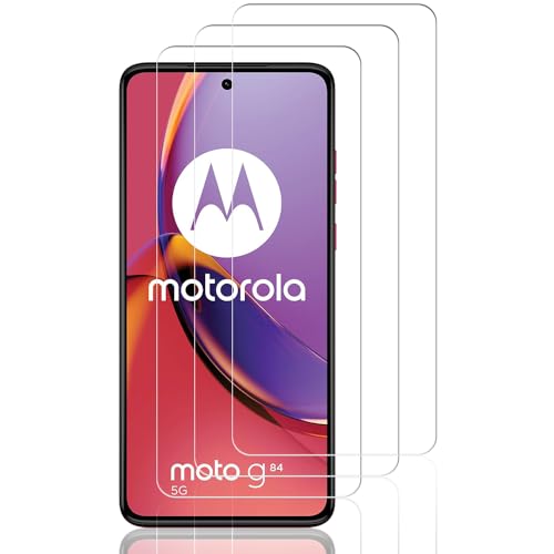 Beukei 3 Stück Panzer Schutz Glas für Motorola Moto G84, Tempered Glass Handy Folie,[9H Härte][HD Klare][Blasenfrei][Anti-Kratzen] Film von Beukei