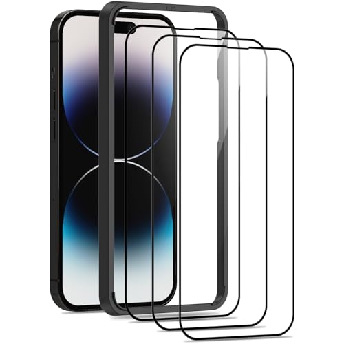 Beukei 3 Stück Panzer Schutz Glas für iPhone 14 Pro mit Installationsrahmen, Schutzfolie, HD Glas Displayschutz, 9H Härte, Anti- Kratzer,Blasenfrei, Panzerfolie Beukei 3 Stück Panzer Schutz Glas für iPhone 14 Pro mit Installationsrahmen, Schutzfolie, HD Glas Displayschutz, 9H Härte, Anti- Kratzer,Blasenfrei, Panzerfolie von Beukei