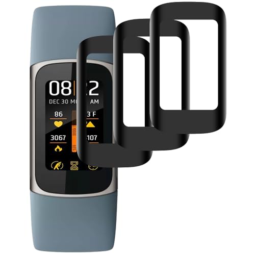 Beukei Panzer Schutz Glas für Fitbit Charge 5, 3 Stück Glasschutz[Anti-Kratzen][HD-Klar][Fingerabdruck kompatibel][9H Härte] folie von Beukei