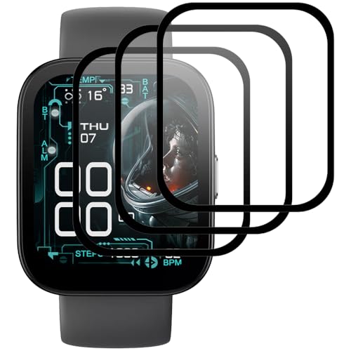 Panzer Schutz Glas für Amazfit Bip 5, 3 Stück Glasschutz[Anti-Kratzen][Fingerabdruck kompatibel][9H Härte] Panzerfolie von Beukei