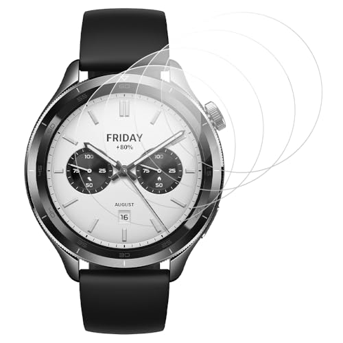 Beukei Panzer Schutz Glas für Xiaomi Watch S4, 4 Stück handy folie[Anti-Kratzen][Sans Bulless][Fingerabdruck kompatibel][9H Härte] schutzfolien von Beukei