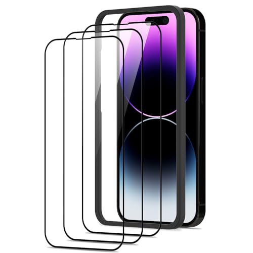 Beukei Panzer Schutz Glas für iPhone 14 Pro Max mit Installationsrahmen, 3 Stück Schutzfolie, Panzer schutzglas[HD Glas Displayschutz][9H Härte][Anti-Kratzen] Glass von Beukei