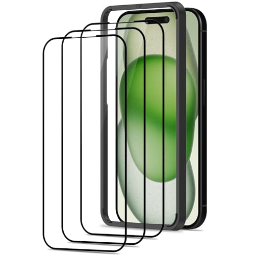 Beukei Panzer Schutz Glas für iPhone 15 Plus mit Installationsrahmen, 3 Stück Schutzfolie, Panzer schutzglas[HD Glas Displayschutz][9H Härte][Anti-Kratzen] Glass von Beukei