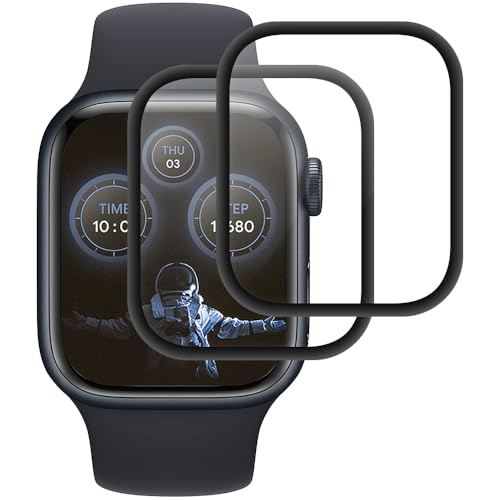 Panzer Schutz Glas für Apple Watch Series 7/8/9 45mm, 2 Stück Handy Schutzfolie[Anti-Kratzen][Sans Bulless][Fingerabdruck kompatibel][9H Härte]Panzerfolie von Beukei