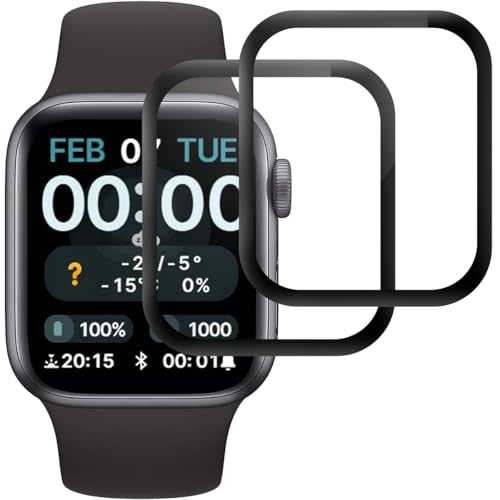 Panzer Schutz Glas für Apple watch Series 6/5/4/SE 44mm, 2 Stück glass screen protector[Anti-Kratzen][Sans Bulless][9H Härte] display folie von Beukei