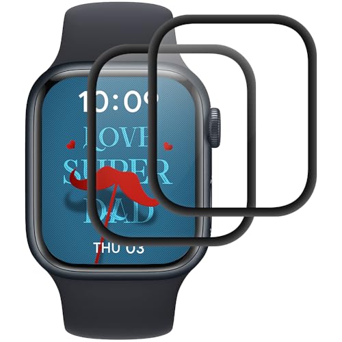 Panzer Schutz Glas für Apple watch Series 7/8/9 41mm, 2 Stück Handy Displayschutz, [9H Härte][Blasenfrei][HD Klare][Anti-Kratzen] Screen Protector von Beukei