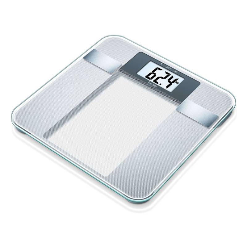 Beurer BG 13 Personenwaage Aussteller| XL-Display | Gewicht, K?rperfett, -wasser, Muskelanteil & BMI | Dezentes Streifen-Design | 5 Aktivit?tsgrade von Beurer
