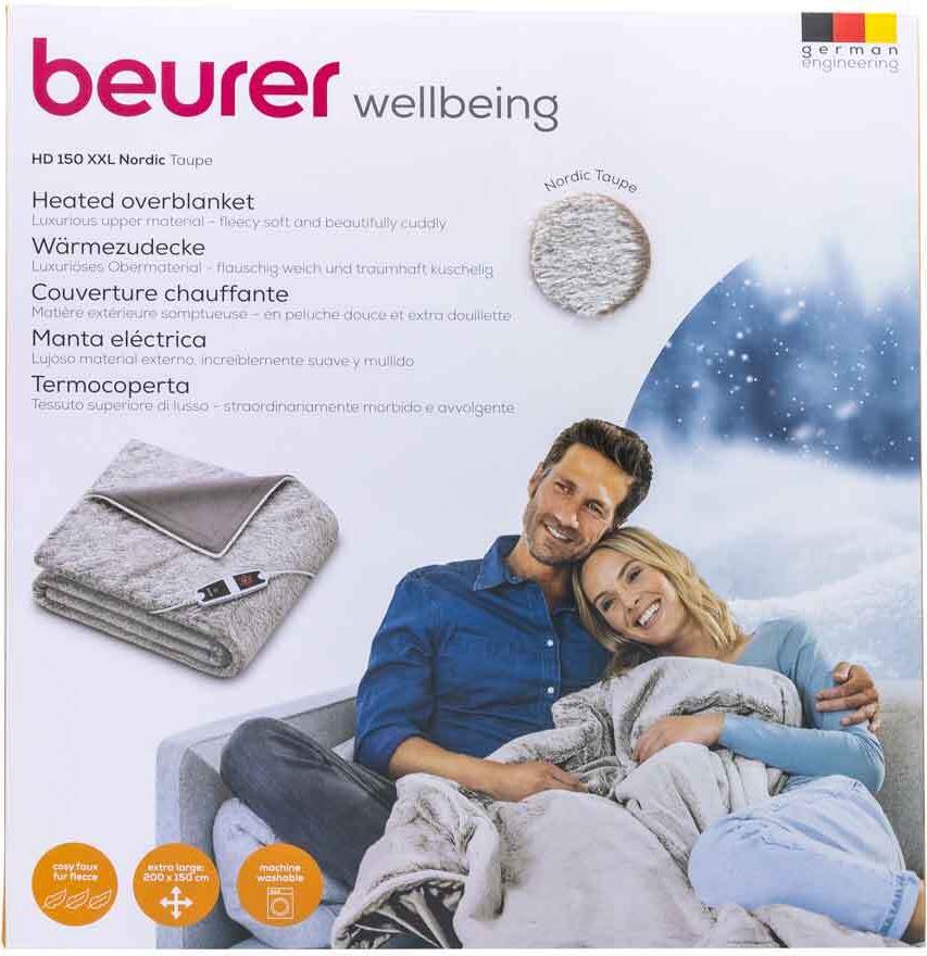 Beurer Heizdecke, handwaschbar, maschinenwaschbar, 6 Temperaturstufen, beleuchtet, Abschaltautomatik (431.05) von Beurer
